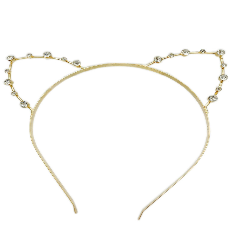 Metall-Kristall-Strass-Katzenohren, niedliche Perlen-Haarbänder, Stirnband für den täglichen Gebrauch und Party-Halloween – Detail 4
