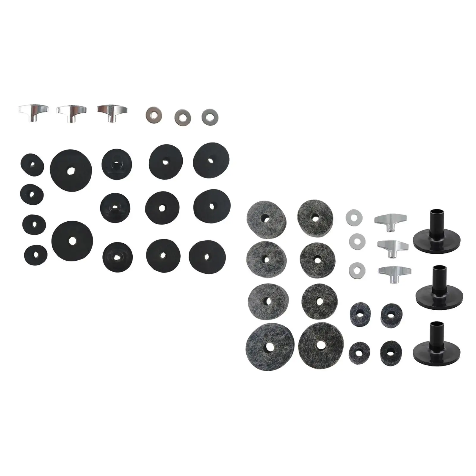 21x Replacement Cymbal Felt Washer Cymbal Washer Replacement Kit Cymbal Replacement Wing Nuts Attachment Drum Sets Replacement