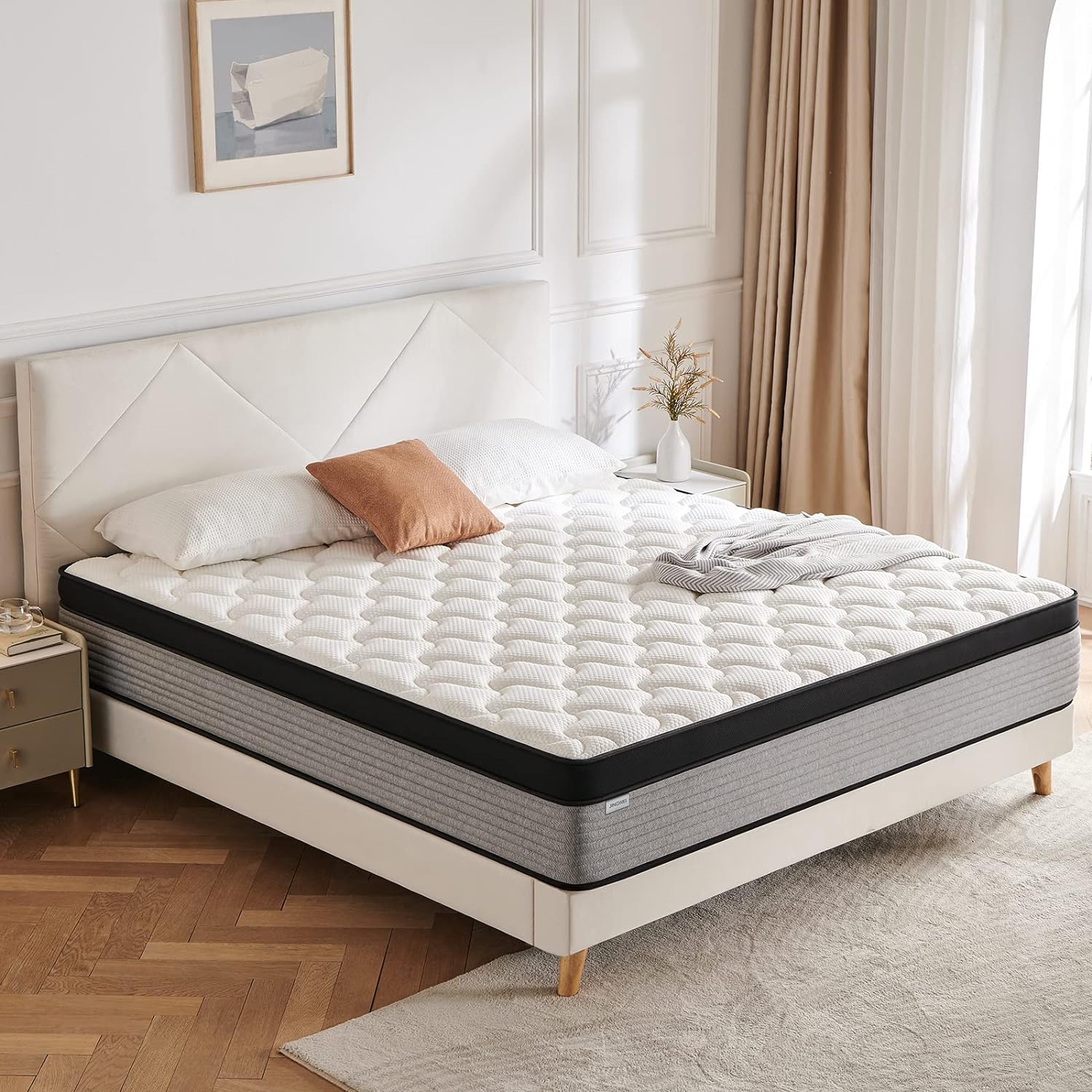 Title 3, JINGWEI Queen Mattress, 10 Inch Innerspring Hyb...