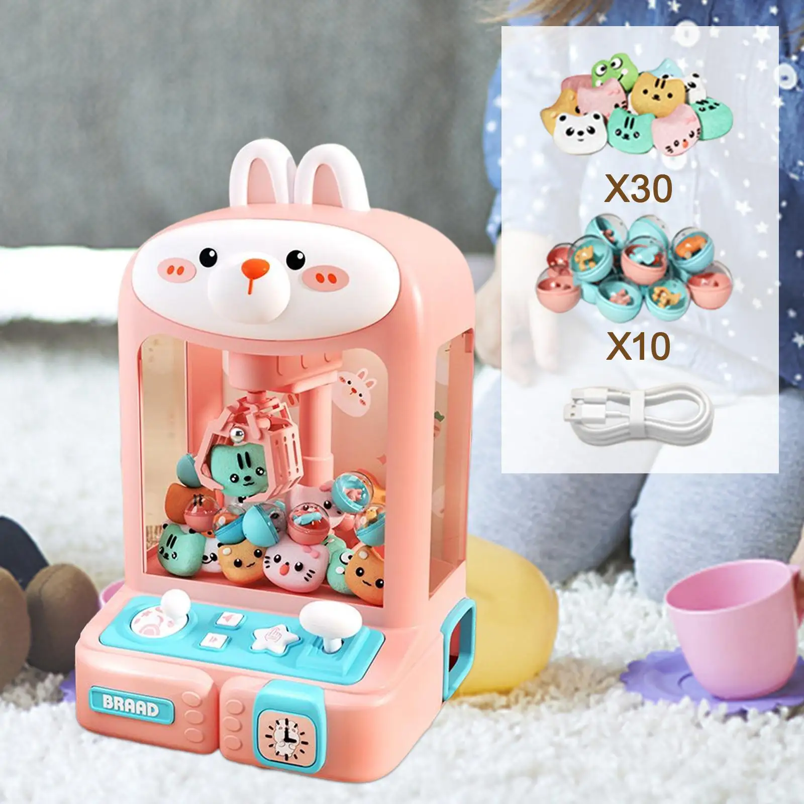 Claw Machine Mini Claw Game Lovely Indoor Toy with Sounds Electronic Small Toys for Kids Boys Girls Party Birthday Gifts