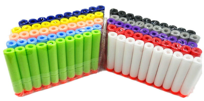 7.2cm 100pcs for Nerf Soft Bullets Darts Round Head Refill Sponge Darts Kids Children Toy Gun Bullets for NERF N-Strike Blasters