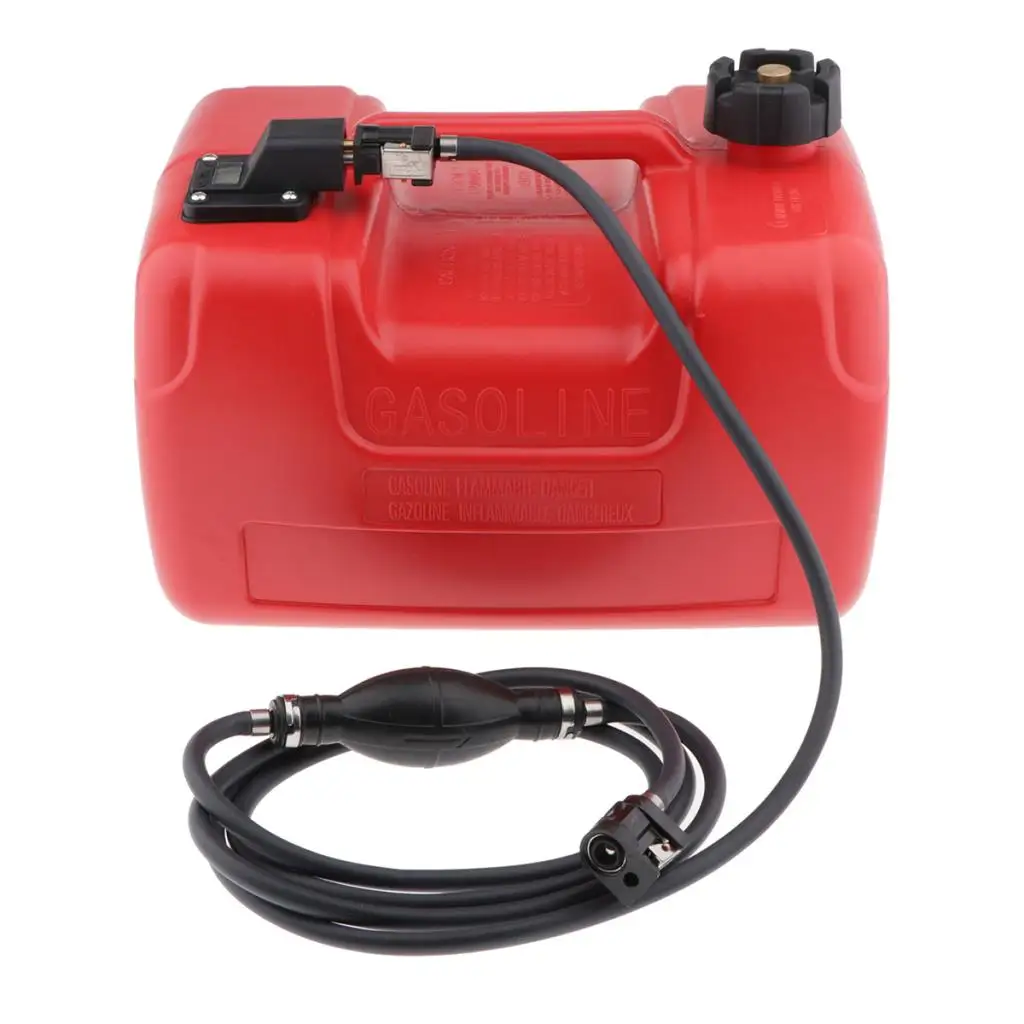  12L Portable Fuel Tank 3.2 Gallon for Outboard Engine w Connector, New