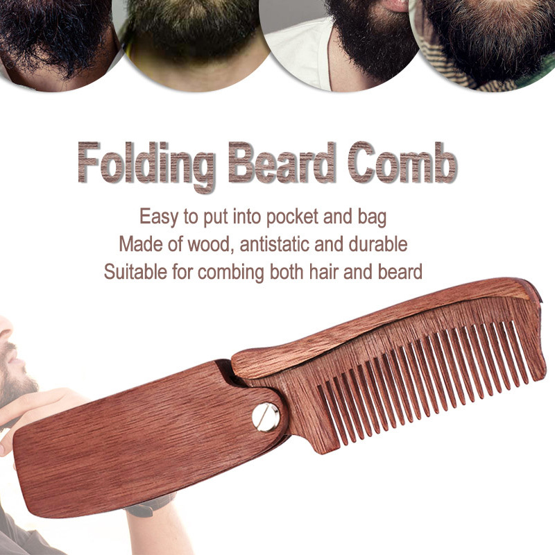 Best of Upgraded Sandalwood Folding Beard Comb Natural SandalWood Comb For Men Beard Care Anti-static Wooden Comb Hair Brush Reviews & Tips