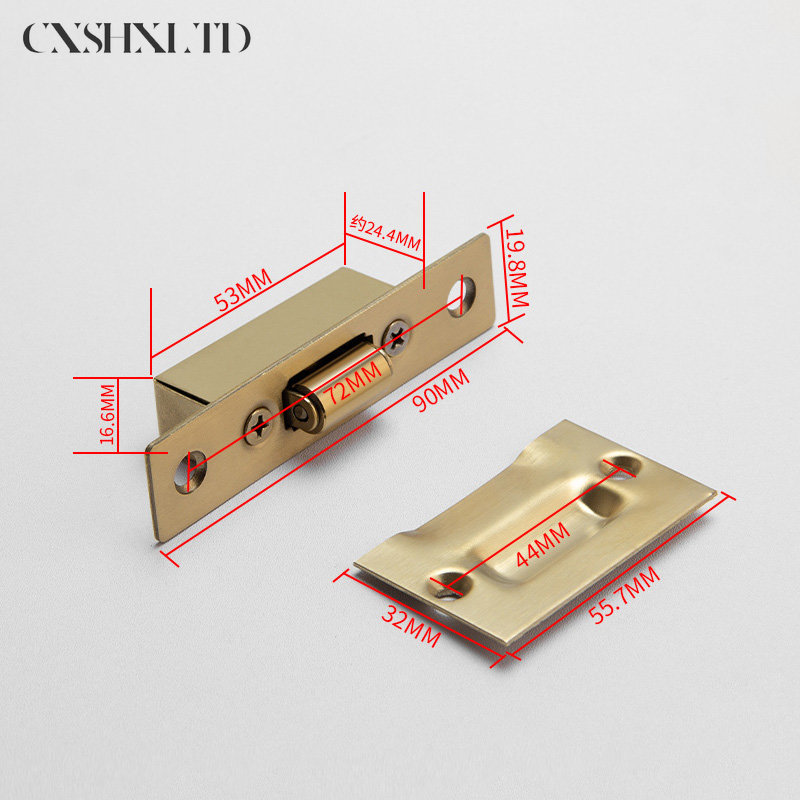 Description Picture 6 of item1PCS High-quality Hidden Gold Door Stops Stainless Steel Latches Cupboard Cabinet Roller Latch Lock Wooden Furniture Hardware