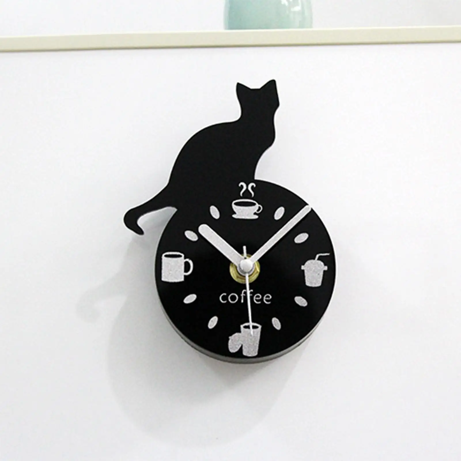 Cute Refrigerator Magnet Clock Portable Climbing Cat Decorative Fridge Stickers Hanging Magnet Wall Clock for Living Room Decor