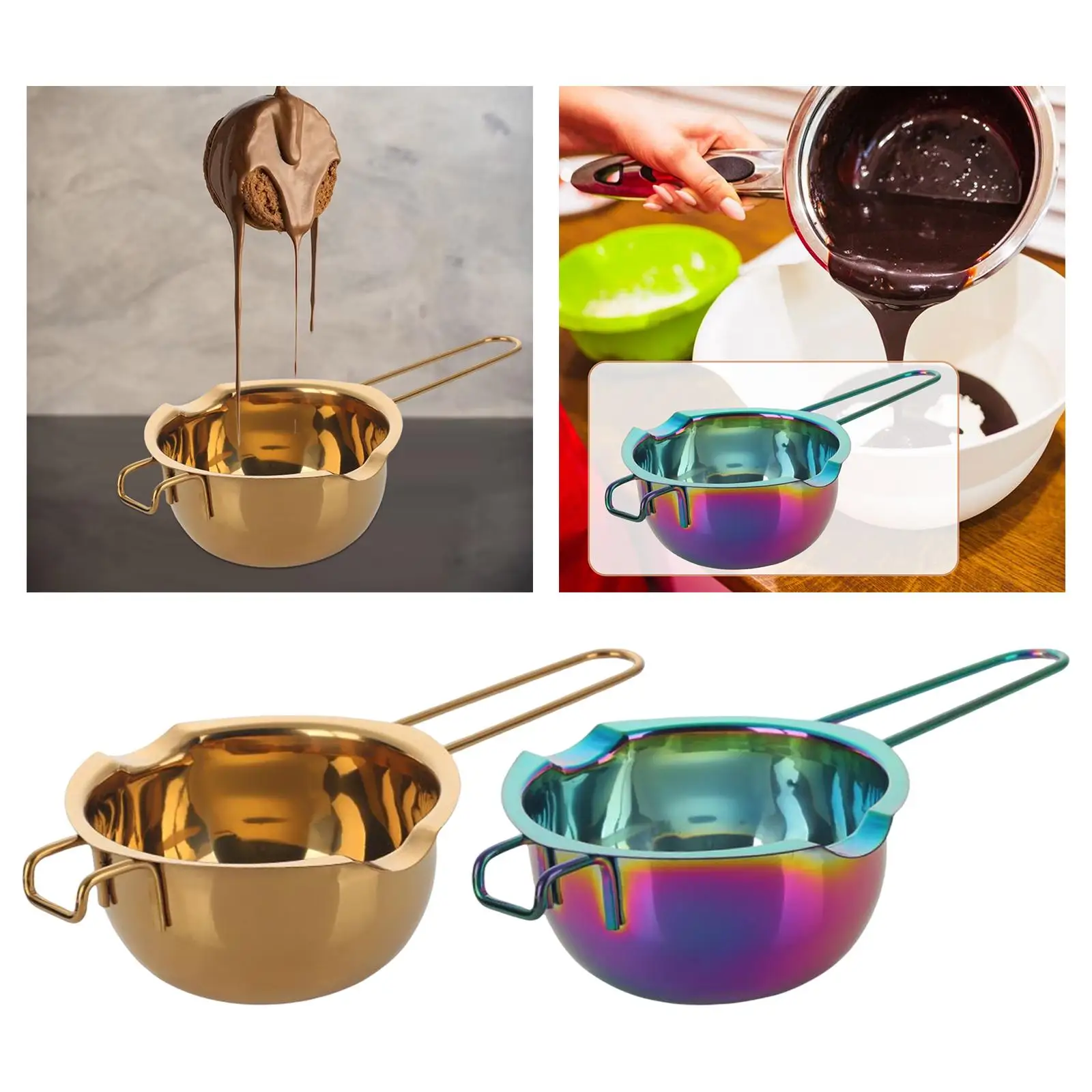 Double Boiler Pot Melting Pot 400ml with Front Hook with Heat Resistant Handle Heating Container for Home for Melting Chocolate