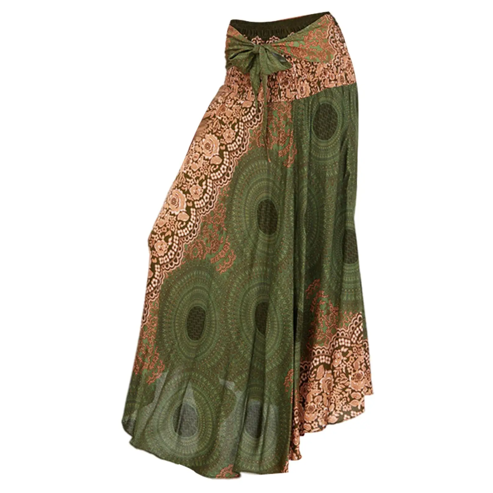 Boho Maxi Skirt Costume Clothing High Waisted Gypsy for Women Dance Ladies Cha Cha