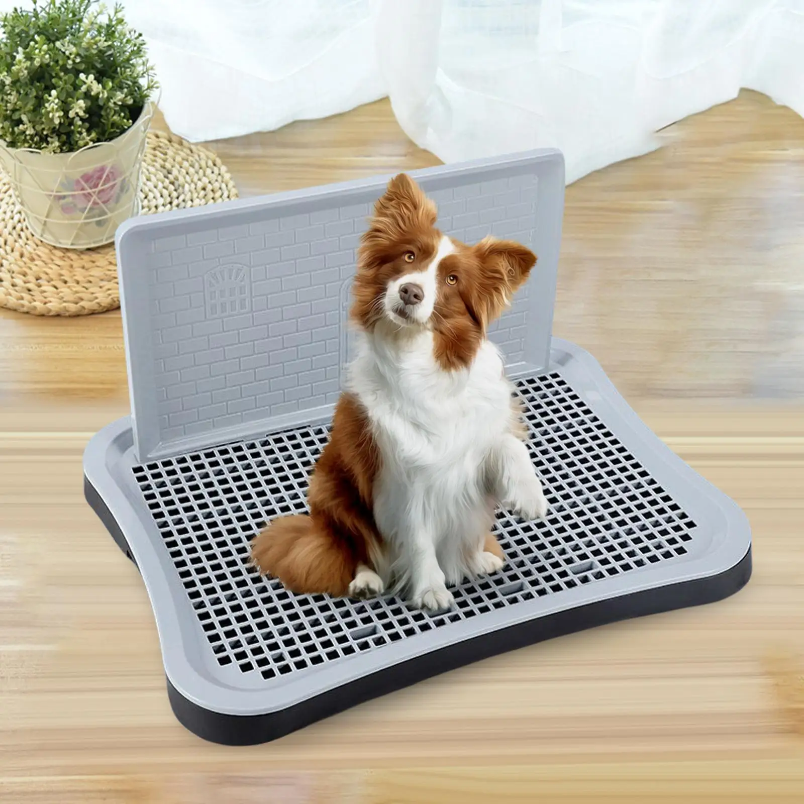 Portable Dog Toilet Potty Trainer Dog Potty Tray with Urinary Column Puppy