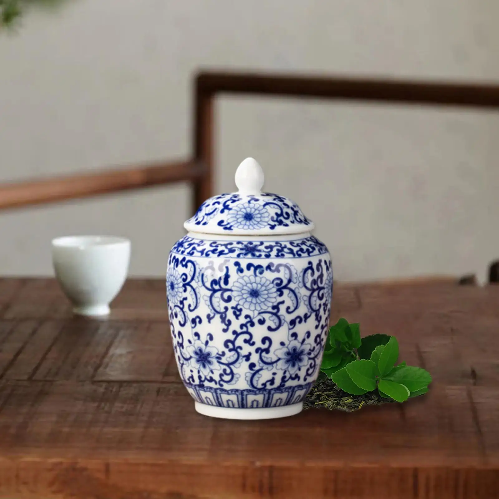 Ceramic Tea Storage Jar Ginger Jar for Loose Leaf Tea Versatile Tea