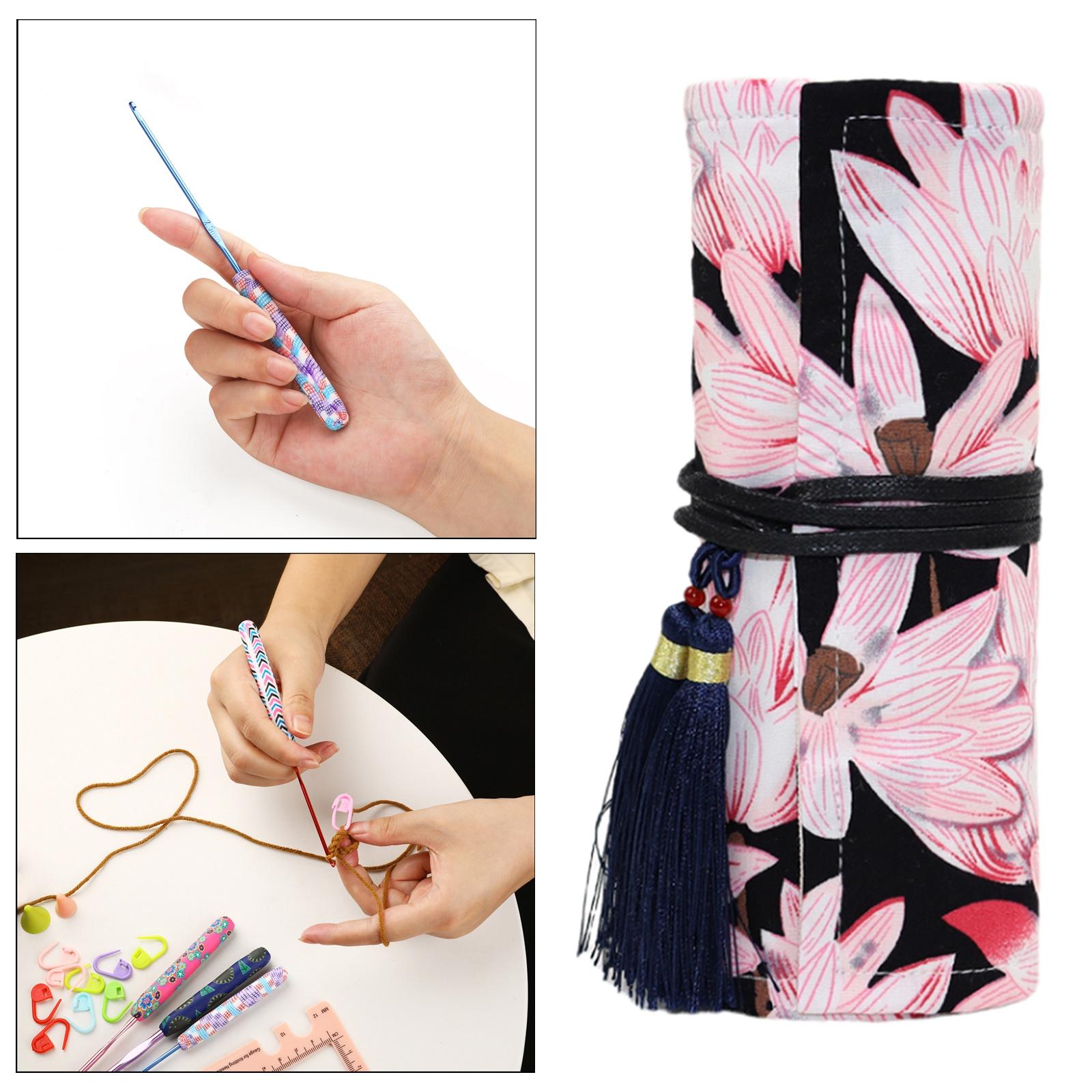 Knitting Storage Bag Empty Crochet Hooks Knitting Needles Organizer Case for Needles Hooks Roll Up Bag