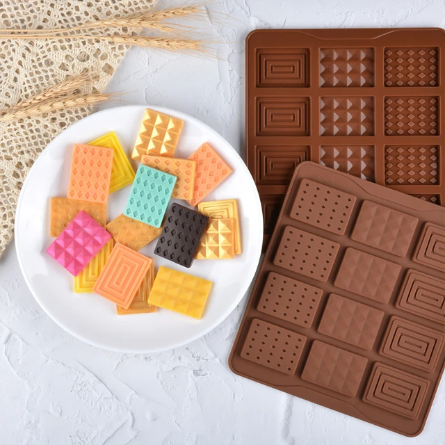 12 Even Chocolate Mold Silicone Mold Fondant Waffles Molds DIY Candy Bar  Mould Cake Decoration Tools Kitchen Baking Accessories