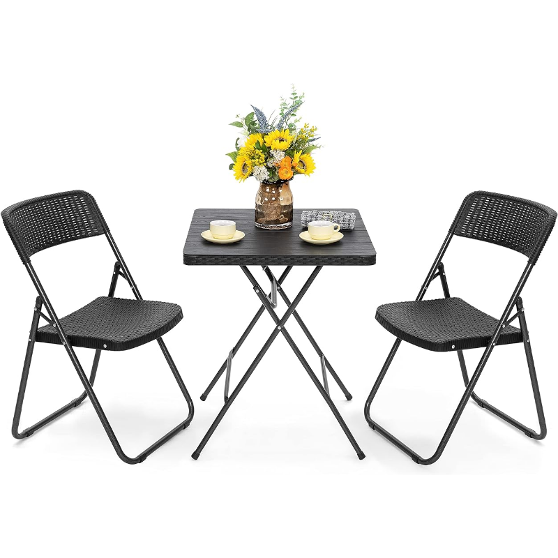 Title 2, NUU GARDEN 3 Pieces Folding Patio Bistro Set Bi...