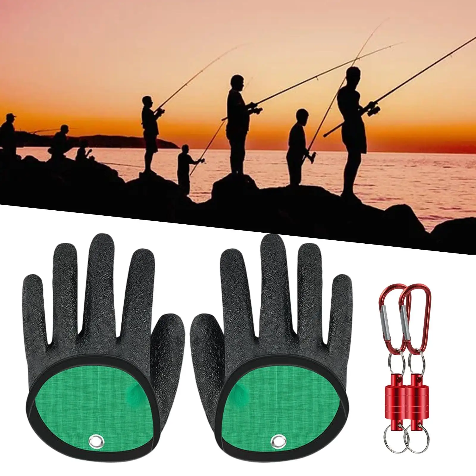Professional Fishing Gloves Full Finger Waterproof Cut Resistant Catch Fish
