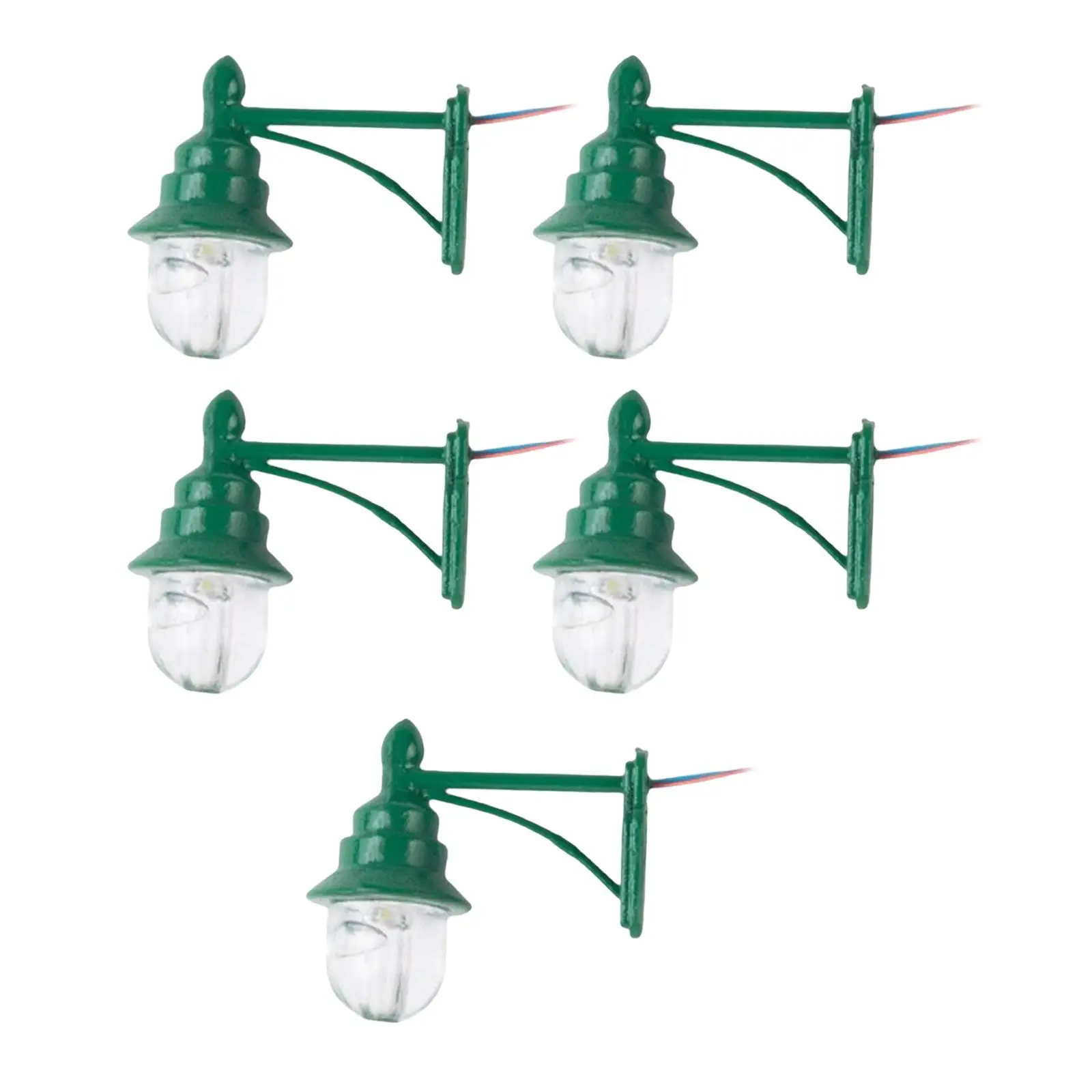 1/87 Model Railway Lamps Set of 5 Lamp Miniature Ornament for Micro Landscape Accs