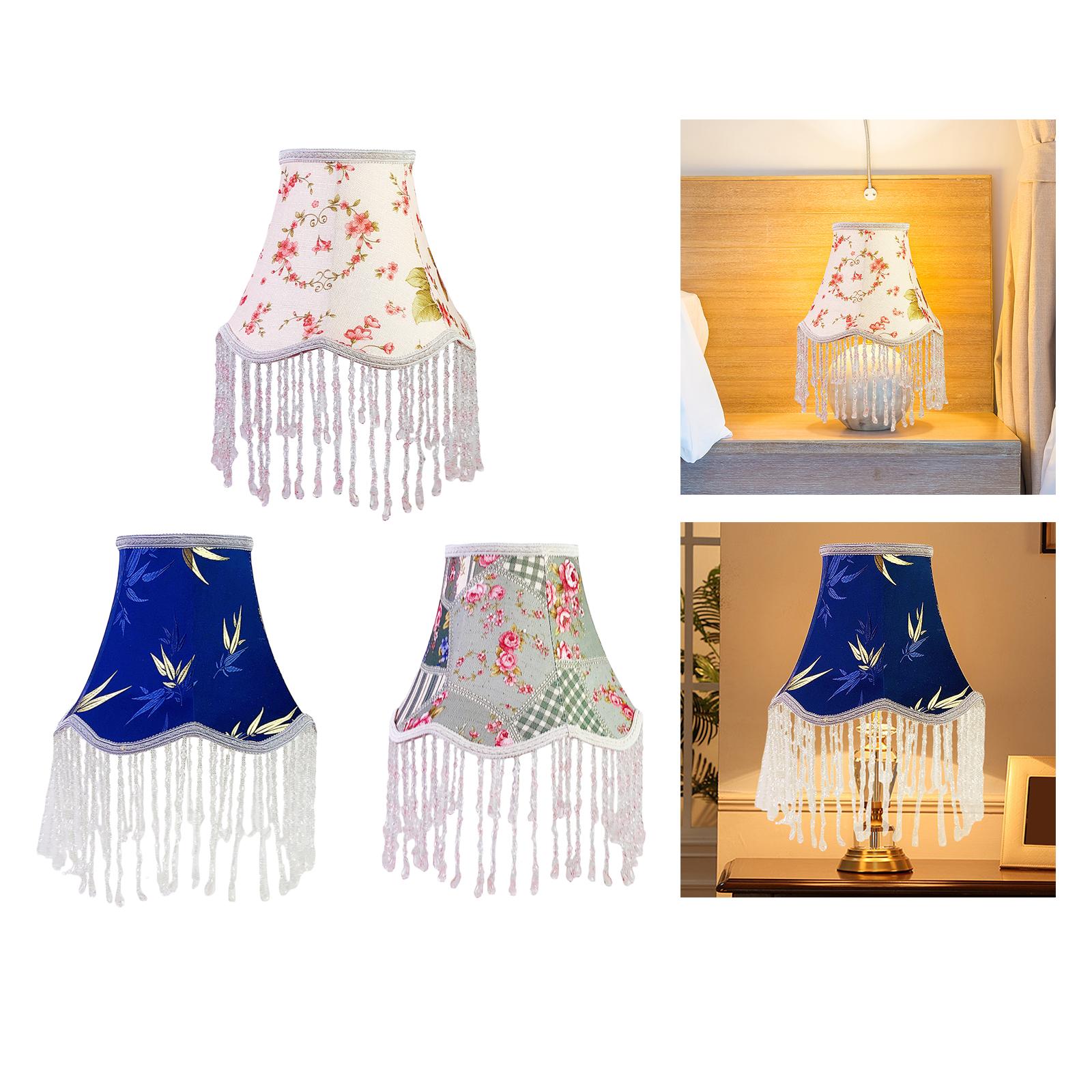 Fringe Beads Lamp Shade for Table Floor Pendant Lamp European Lampshade for Dining Room Home Office Hotel Living Room Bedroom