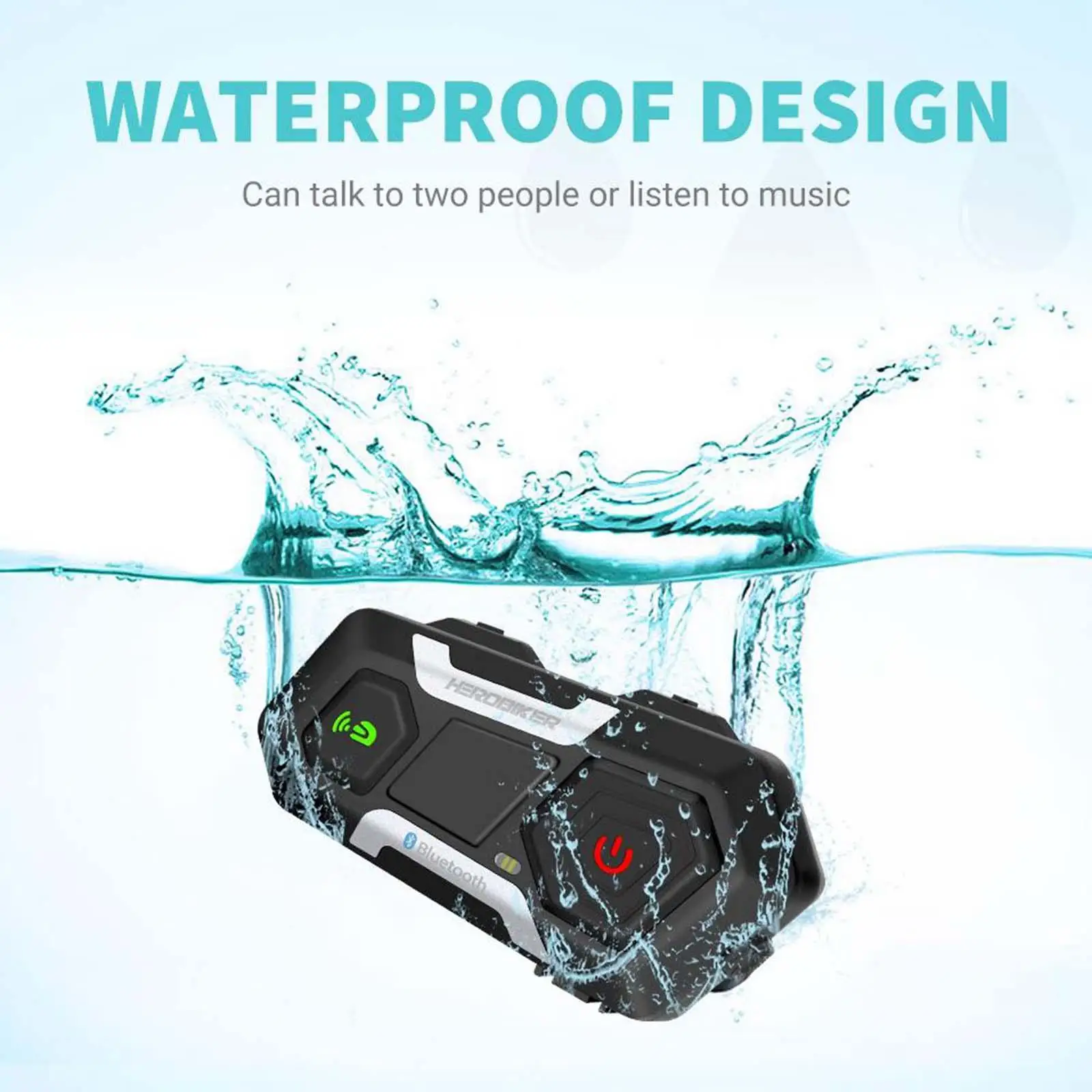 Motorcycle Intercom Interphone 1200M Bluetooth Headset Waterproof for Helmet