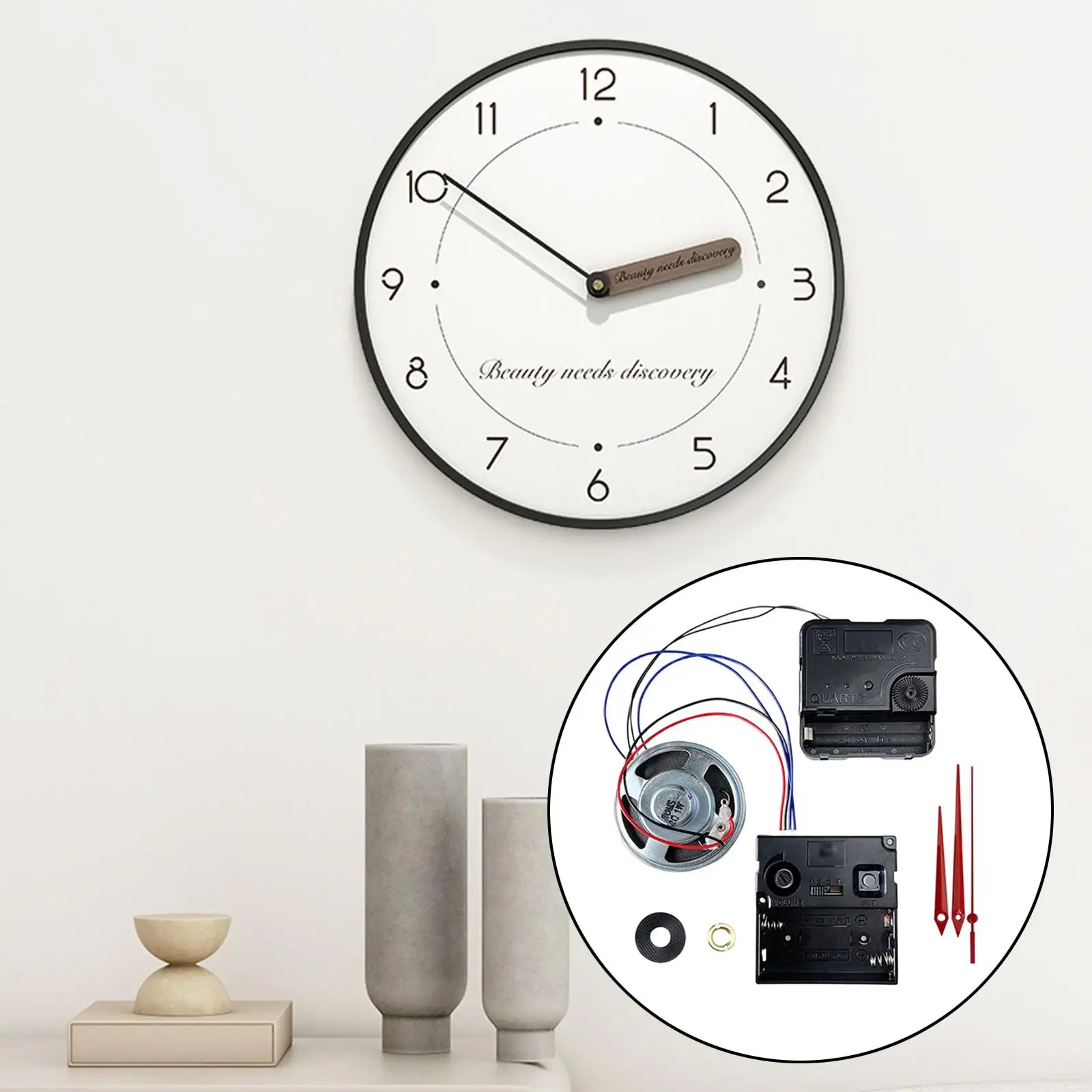 DIY Wall Clock Movement Mechanism with Hour Minute Second Hands, Wall Clock