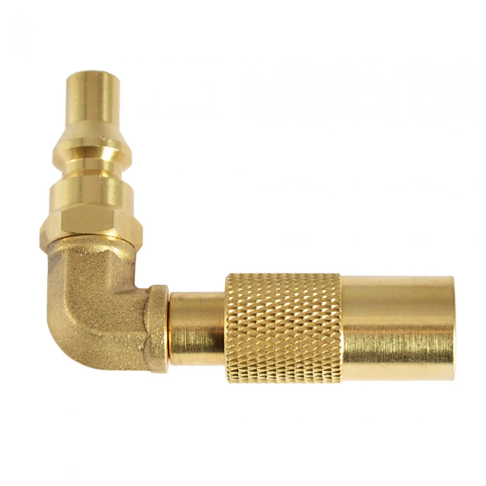 1/4 inch RV Quick Connect Elbow Adapter Conversion Fitting Brass Propane Gas Propane Elbow Adapter for Trailer Camping Grill RV