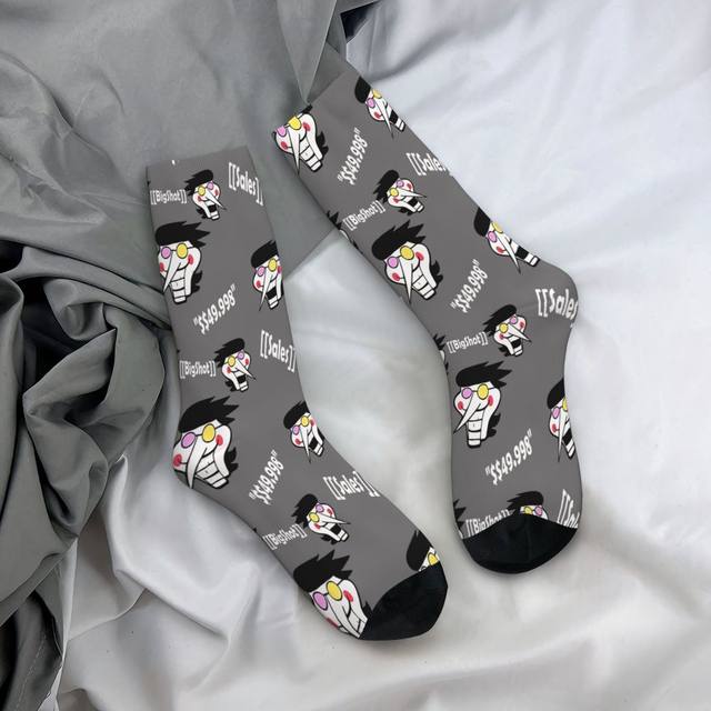 Funny Happy Men's Socks Spamton Quote Retro Harajuku Deltarune Game Hip Hop Novelty Pattern Crew