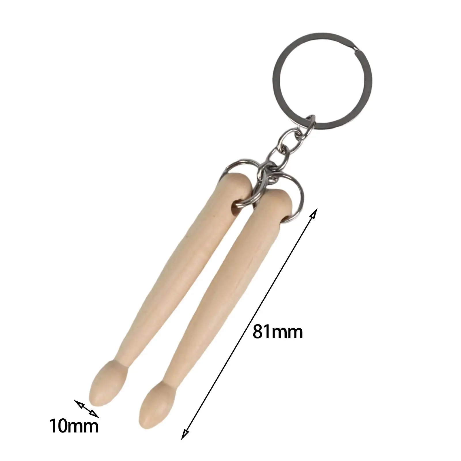 Portable Drumstick Keychain Wood Keychain Gadget Musical Instrument Toys Wood Drumsticks Percussion Keyring for mother Day Gift