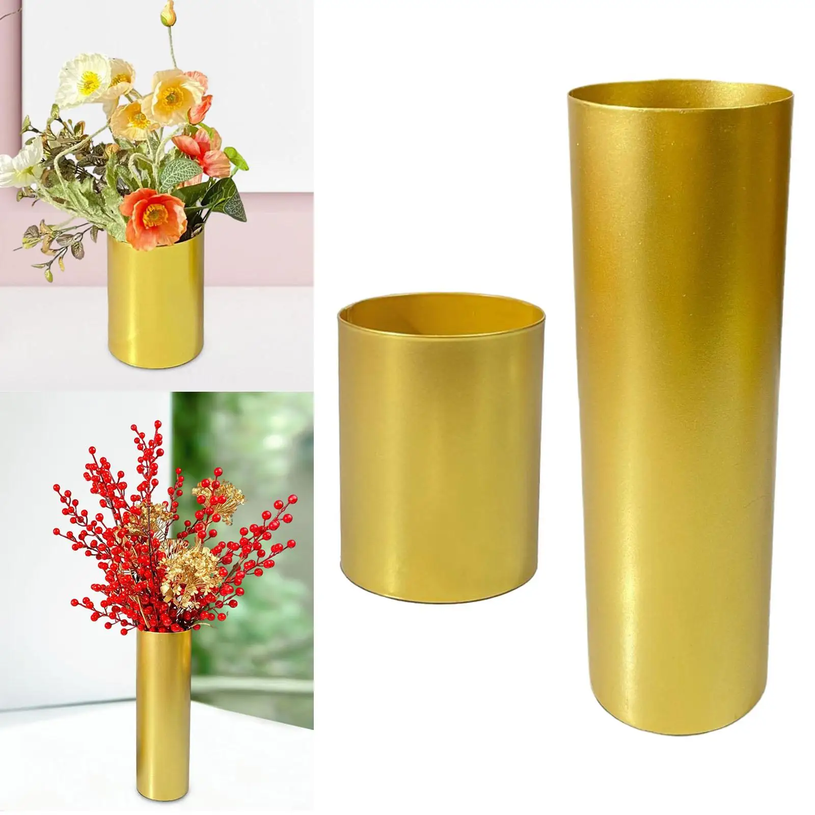 2024 New Year Decorations Gold Metal Vases for Anniversary Wedding Centerpieces Dining  and Dried Floral Home Decoration