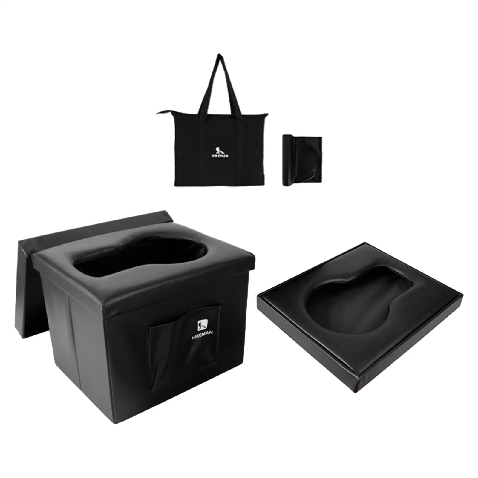 Portable Folding Toilet Bucket Multipurpose Toilet with Lid Load Bearing 100kg