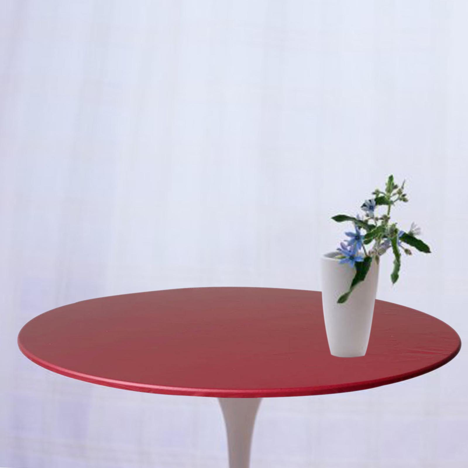 Elastic Round Table Cloth Protector Waterproof Table Cover Backed Vinyl