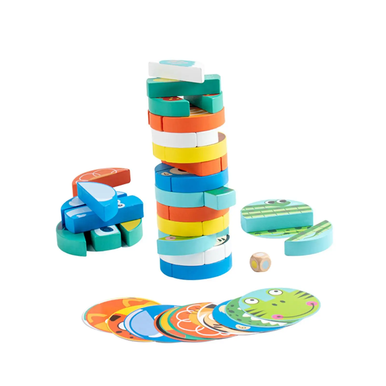 Wooden Blocks Stacking Game Preschool Learning Tumble Towers Game Board Games for Birthday Gifts Festival Holiday Boys Girls