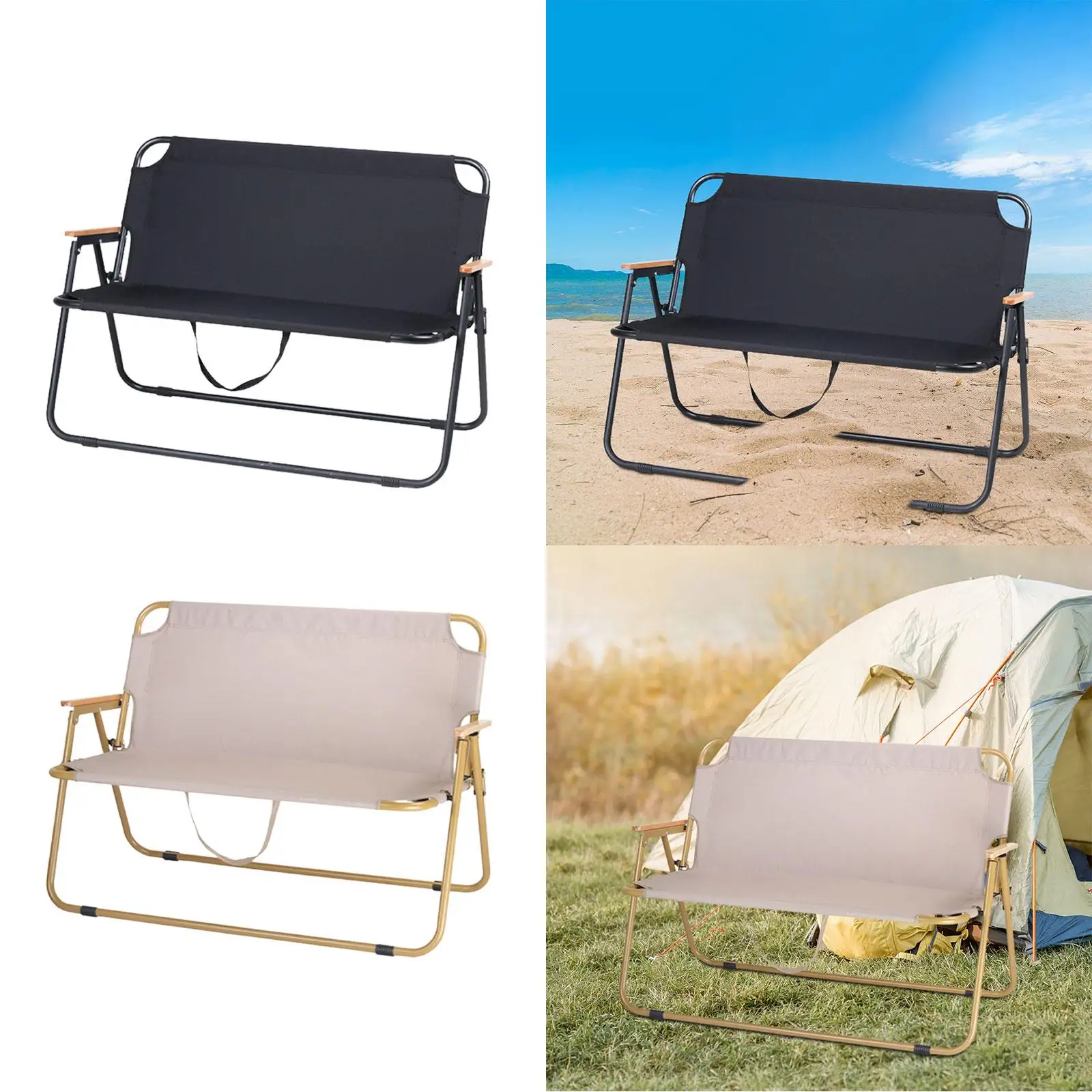 Folding Camping Chair Outside Travel Lightweight Patio Fishing Outdoor Camping Seat Double Chair Camp Chair Armchair Beach Chair