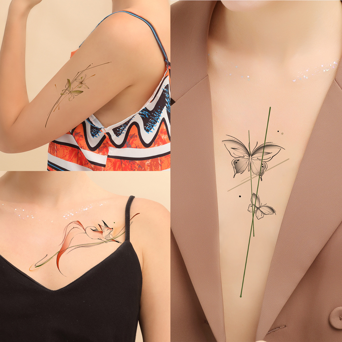 Best of Temporary Tattoo Stickers Fashion Simple Small Fresh Butterfly Lotus Pattern Arm Chest Waterproof Sweat-proof Fake Tattoo Reviews & Tips