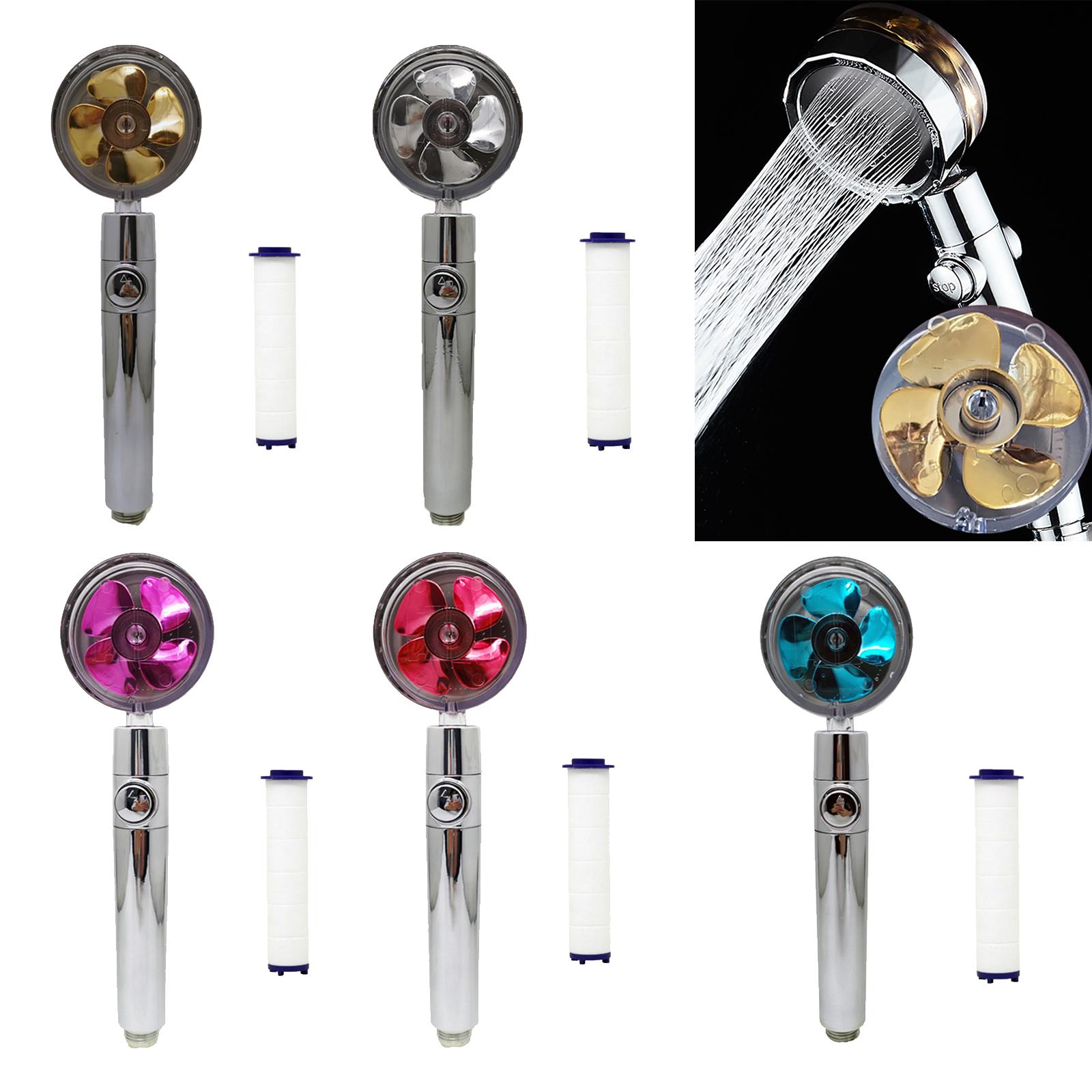 1 Piece Shower Head Rotating with Small Fan Bathroom Accs Easy Install Replacement 3 Modes Handheld Toilet Sprayer