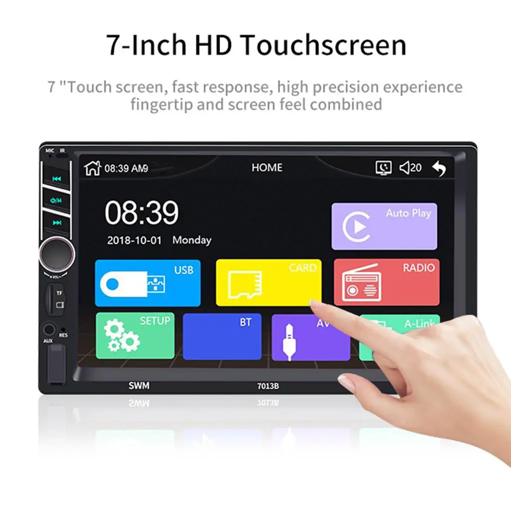 2 din Touch Screen Car MP5 Player mirror link TF/FM/USB/AUX/Bluetooth 7