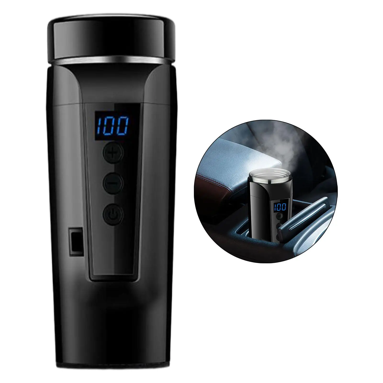 LED Display Car Kettle Boiler Coffee age 12V/24V Hot Water  Water Bottle Travel Mug Vacuum Insulated for Vehicles