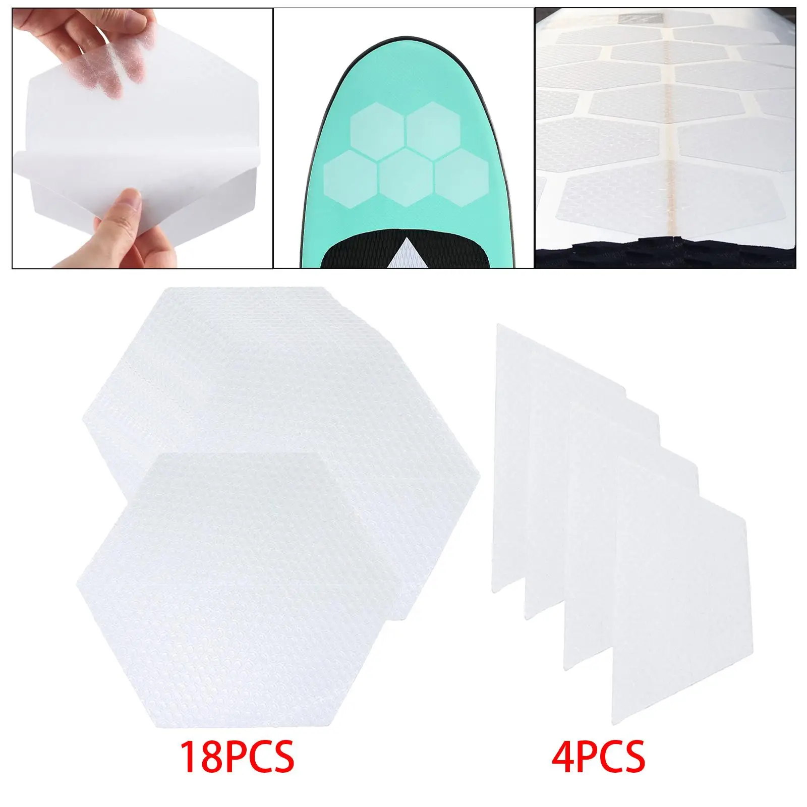 Hexagon Surfboard Traction Pads Surfpad Protection Tape Adhesive Surf Deck Pads for Most Surfboard Water Surfing Accessories