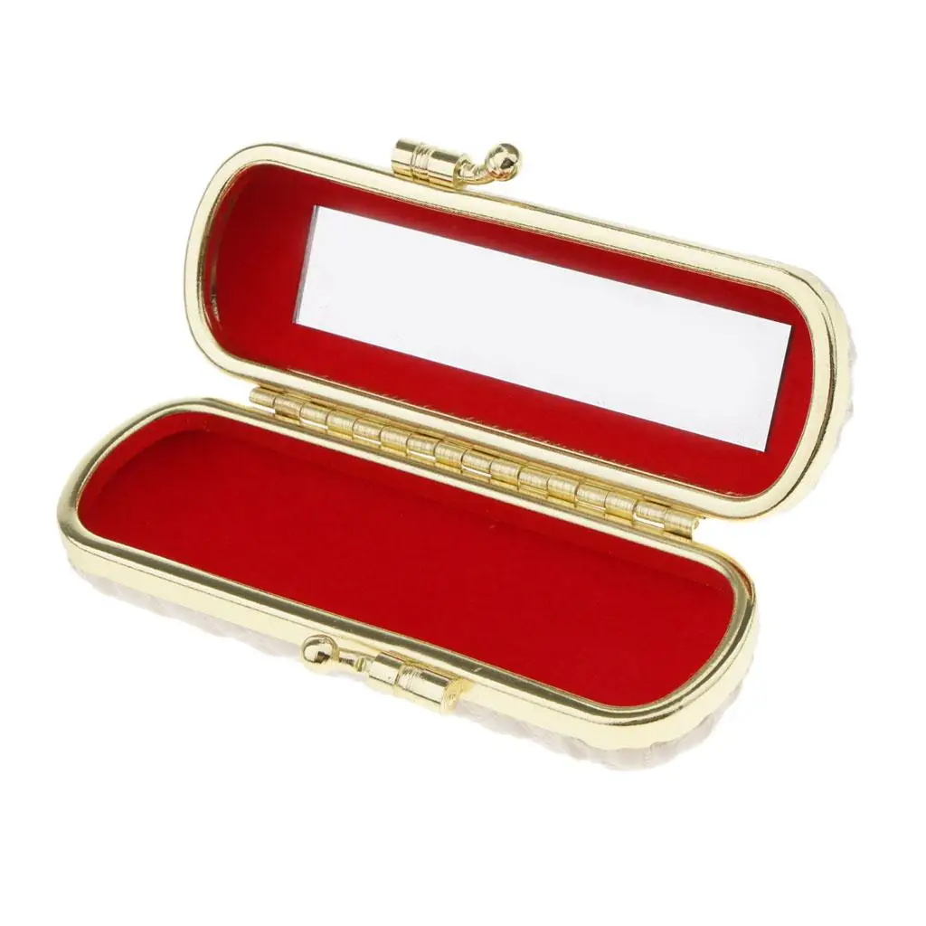 Lipstick case lipstick box with inside mirror and snap fastener,