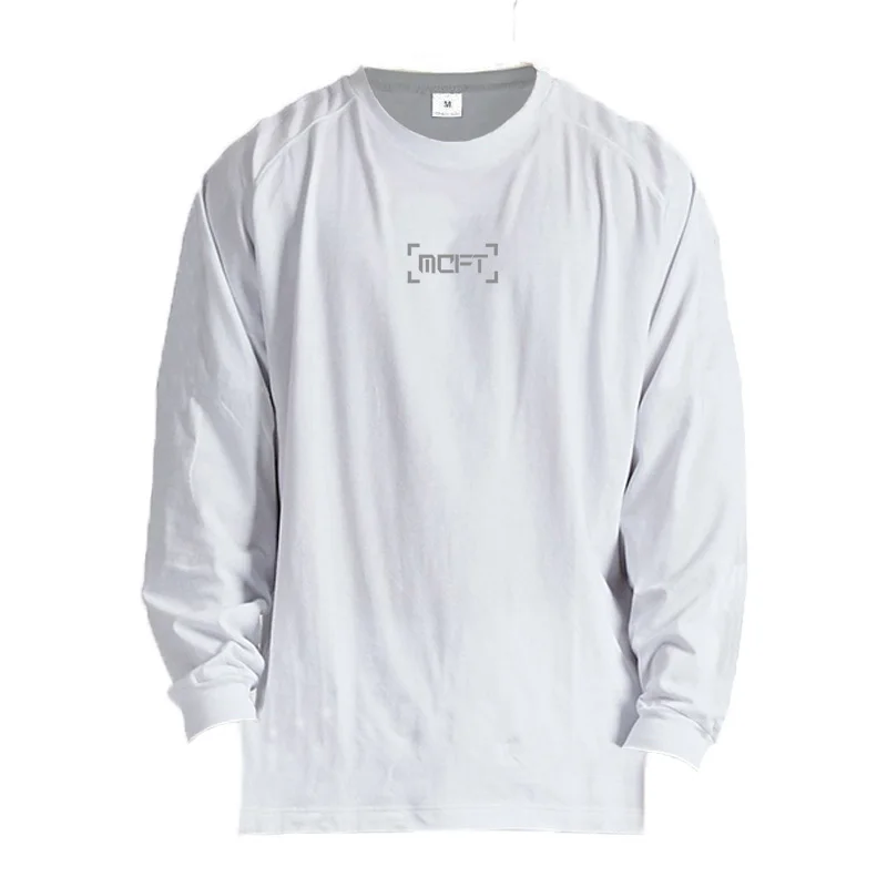 None - Camiseta de talla grande para hombre, jerseys informales con estampado de culturismo, moda Simple, versátil, de gran tamaño, novedad, Invierno
