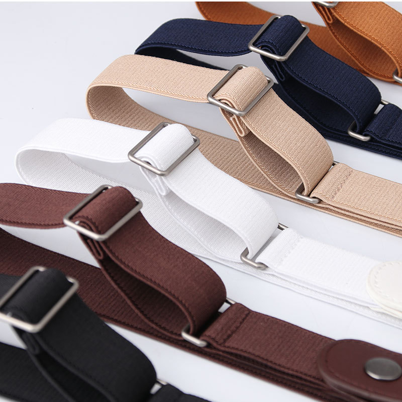 Women's Adjustable Elastic Stretch Belt Comfortable Invisible Waist Belt for Jeans Pants Dress Square Easy Buckles Waist Belt