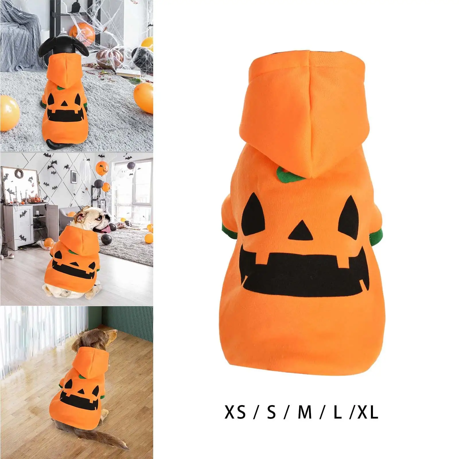 Dog Cat Halloween Pumpkin Costume Animal Autumn Winter Clothes Pet Cosplay Costume for Puppy Holiday Medium Large Dogs Party