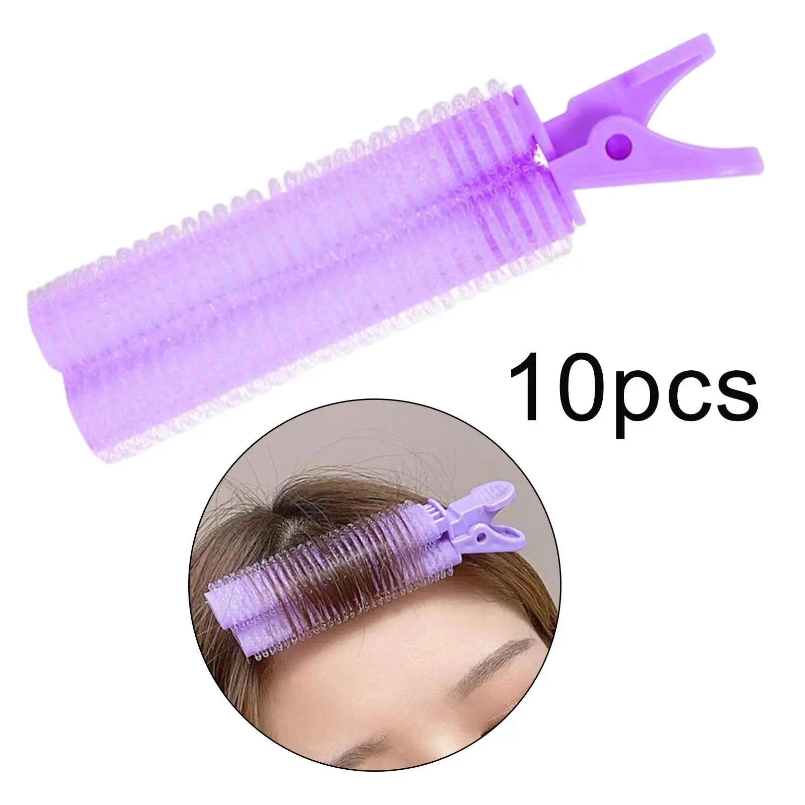 10Pcs Hair Bangs Curling Clips Washable Self Adhesive Hair Top Barrel Durable Reusable Hair Bangs Roller for Hair Styling Girls