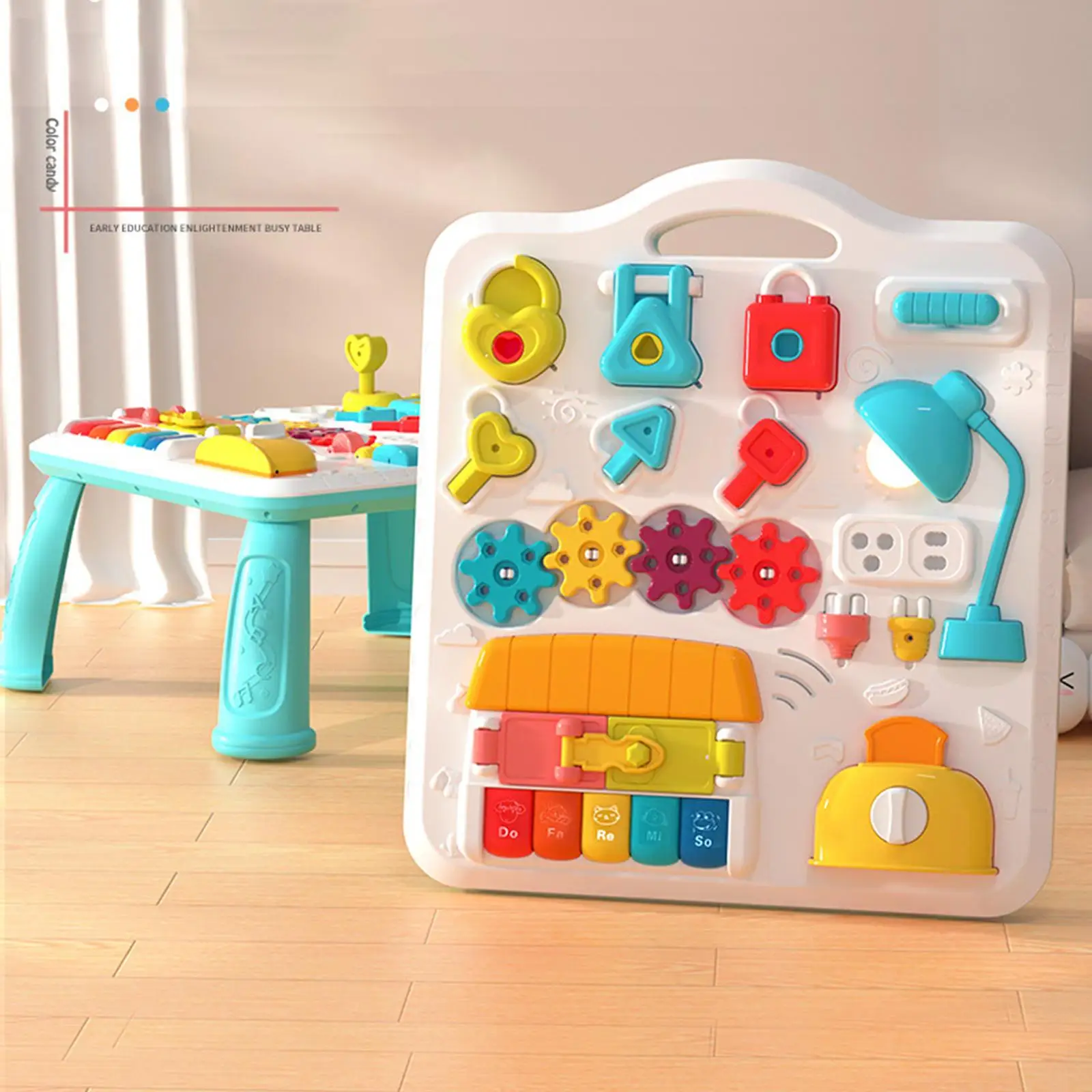 Multifunctional Learning Table Educational Play Toys with Leg Support Colorful Detachable Busy Table for Gift Girls Child Boys