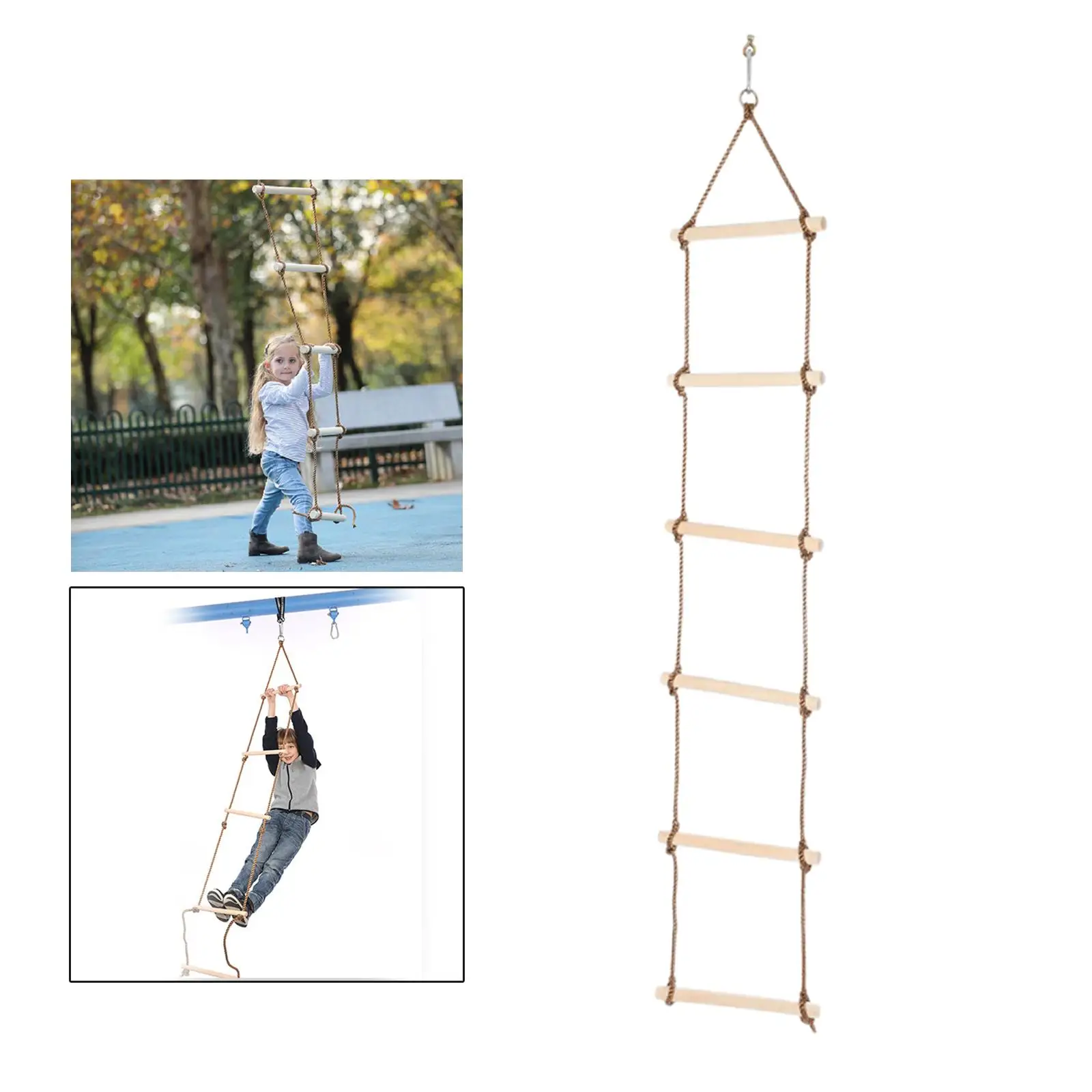 Climbing Rope Ladder Climbing Game Wooden for Backyard Outdoor Playground