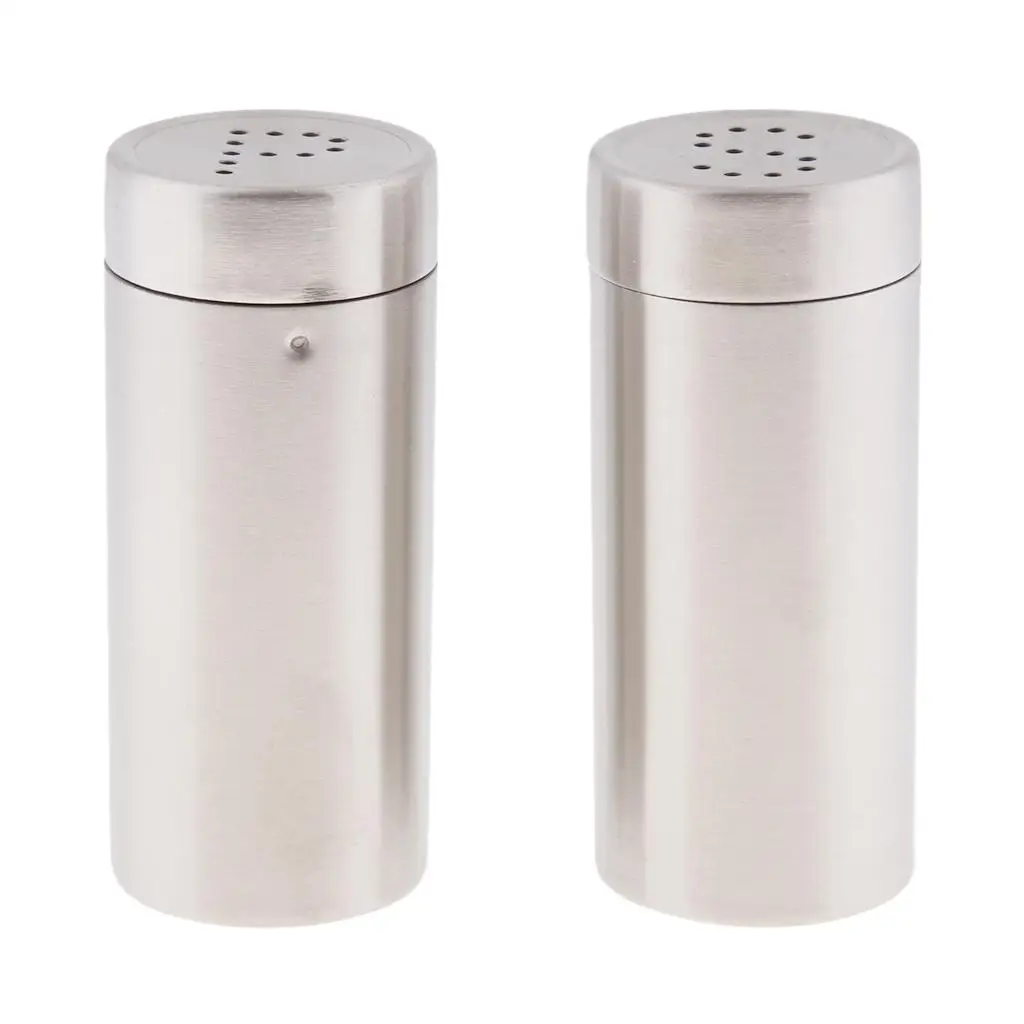 2Pcs Stainless Steel Bottom Casing Salt and Pepper Shakers Set with Tray and Letter Initial