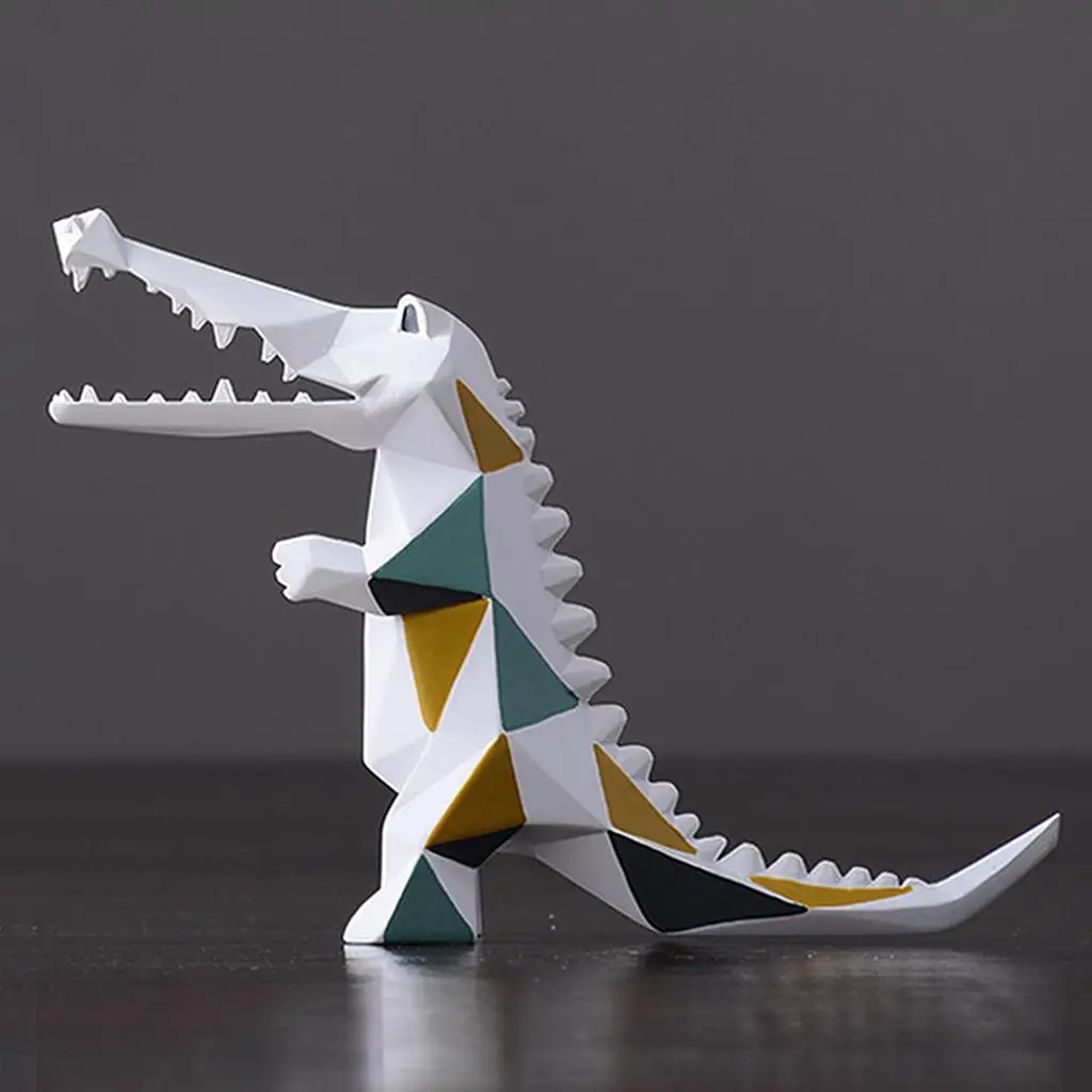 Modern Geometric Statue Ornament Cafe Shopwindow Sculptures Animal Alligator Abstract Figurines Statue