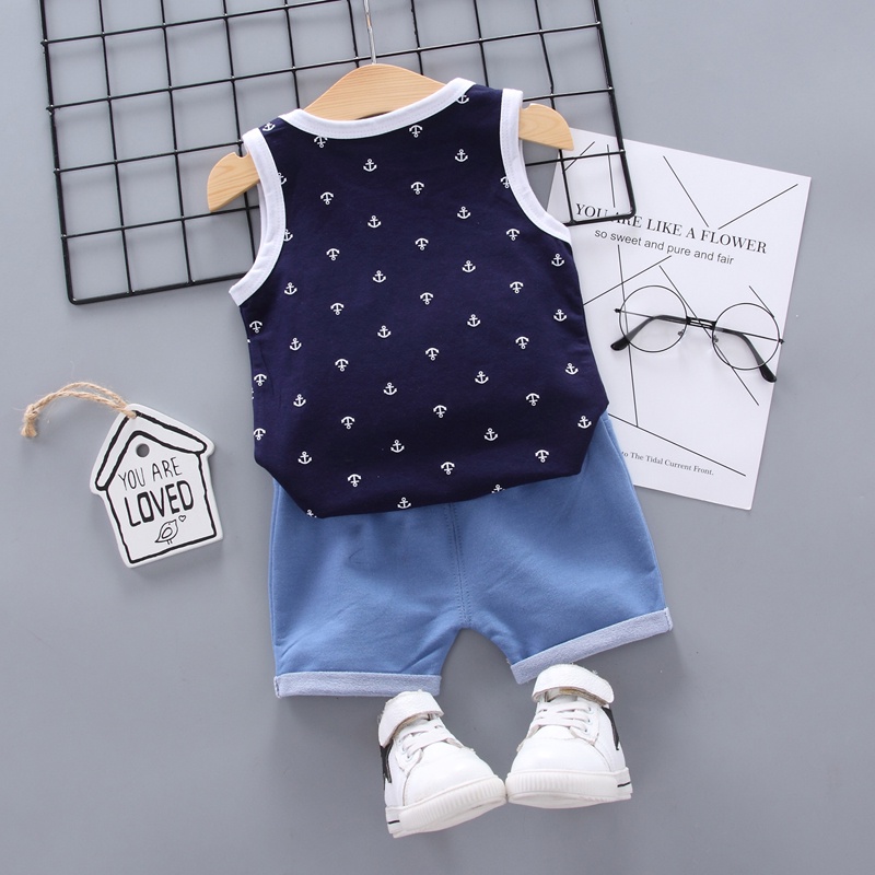 Title 3, Newborn Baby Clothes Print Boys Suit Summer Bab...