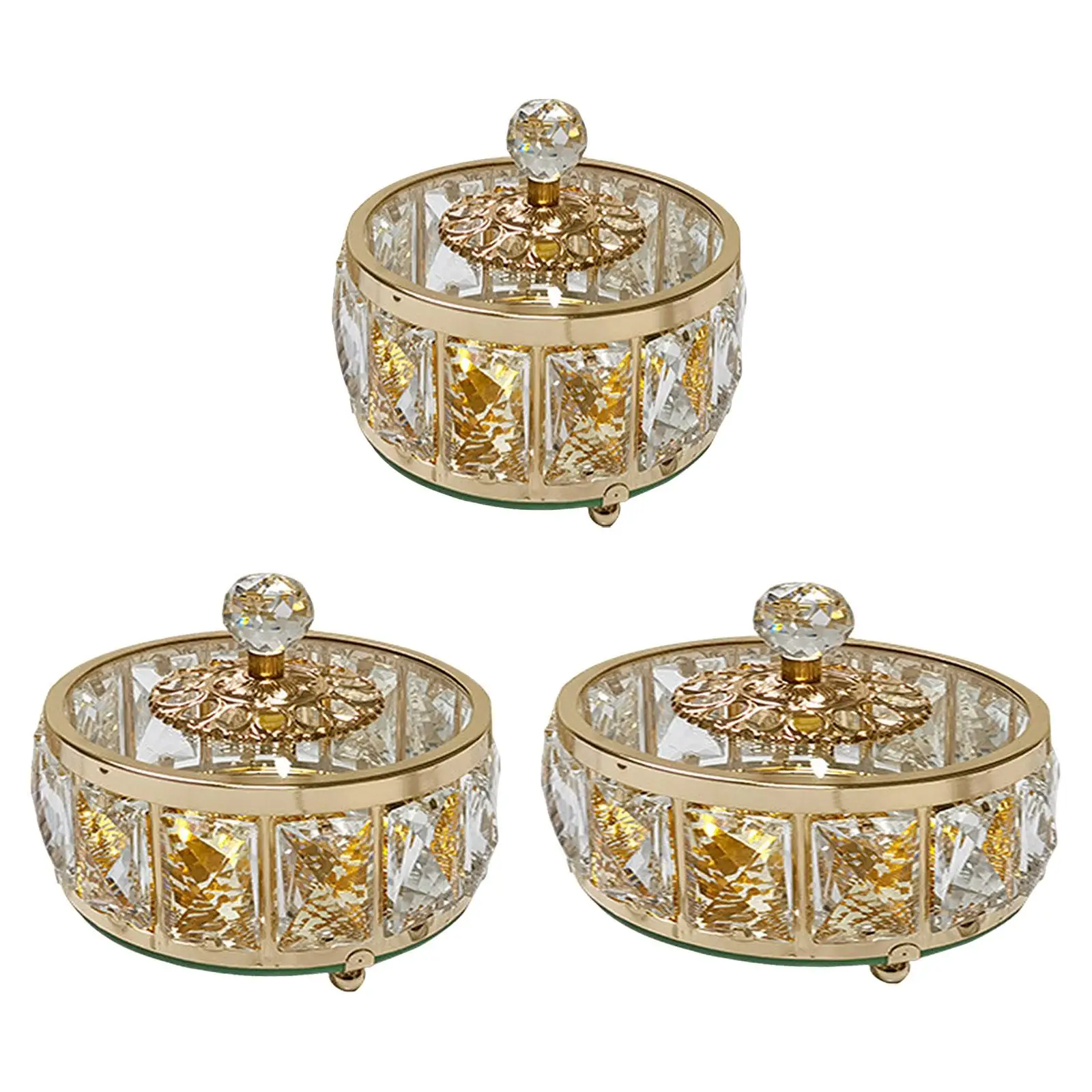 Nuts Storage Platter Tray Round European Delicate Home Ornament Jewelry Box Candy Jar for Party Holiday Family Dinner Home Decor