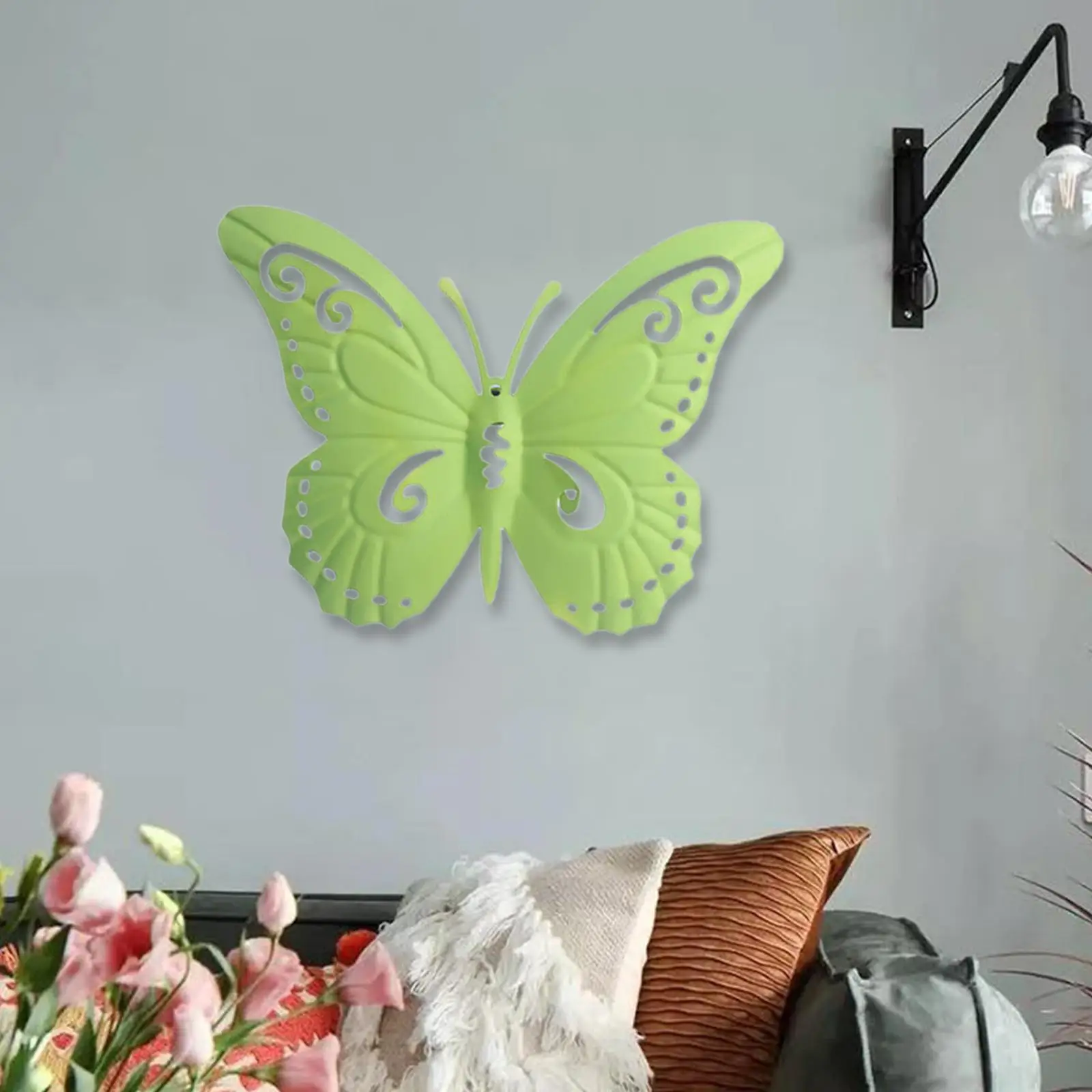3D Butterfly Wall Decor Ornaments Decorative Sculpture Exquisite Metal for Outdoor Indoor living Room Yard Farmhouse