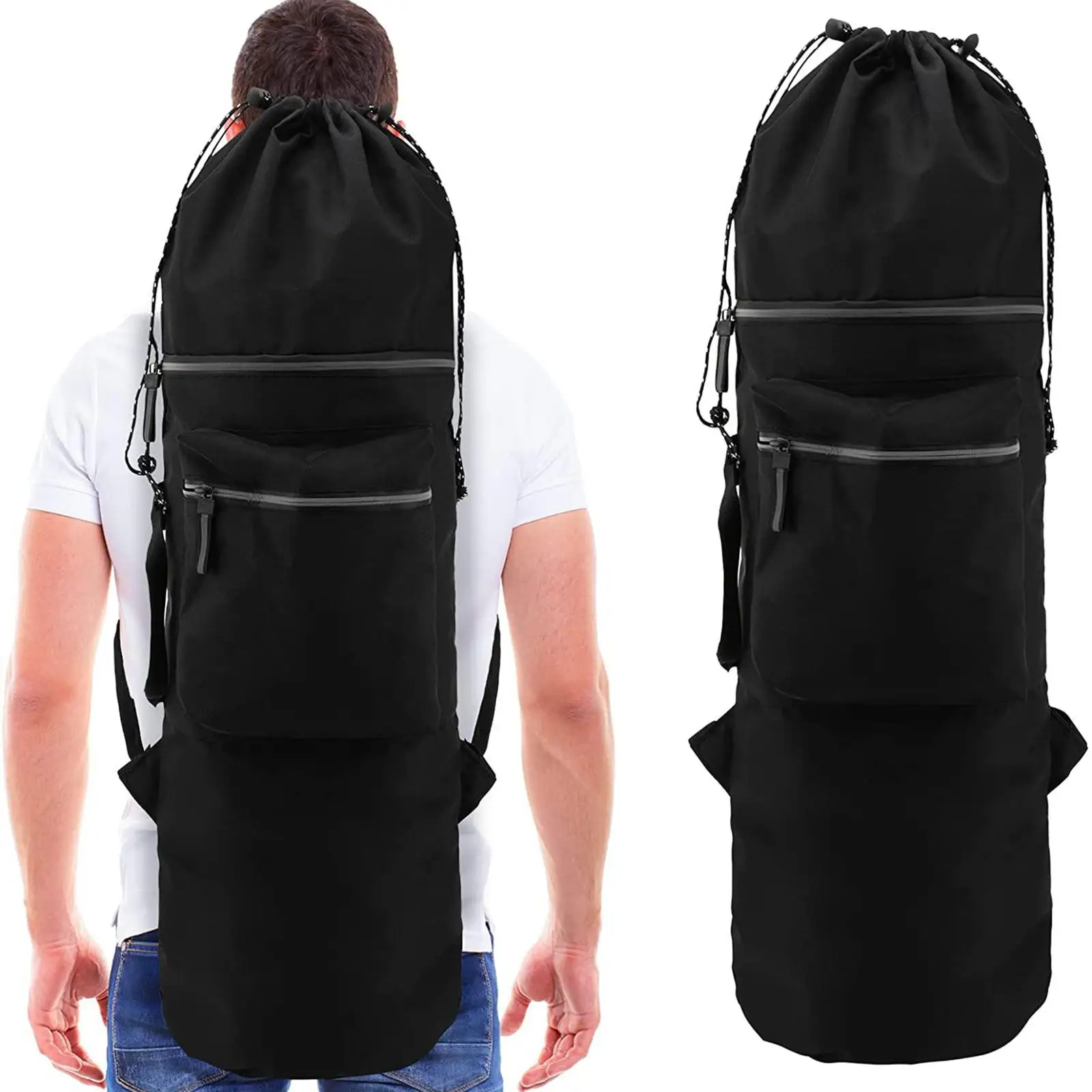 Skateboard Backpack Carry Bag 600D Oxford Cloth Adjustable Shoulder Straps