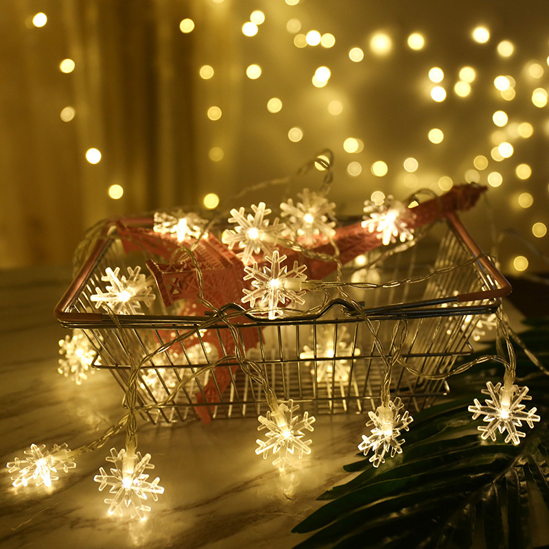 Christmas Snowflake String Lights LED Fairy Lights USB/Battery Powered Garland 2024 New Year's Wedding Party Xmas Decorations
