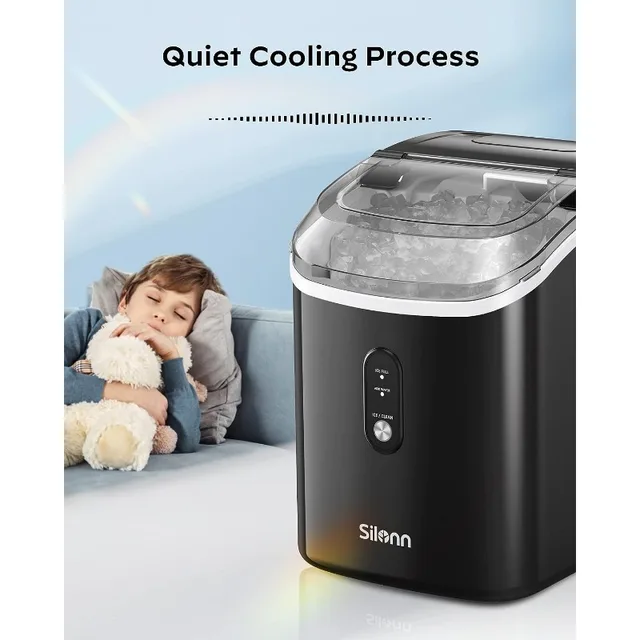 Nugget Ice Maker Countertop, Portable Ice Maker Machine with Self-Cleaning  Function,35lbs/24H,One-Click Operation,Pellet Ice Mak - AliExpress