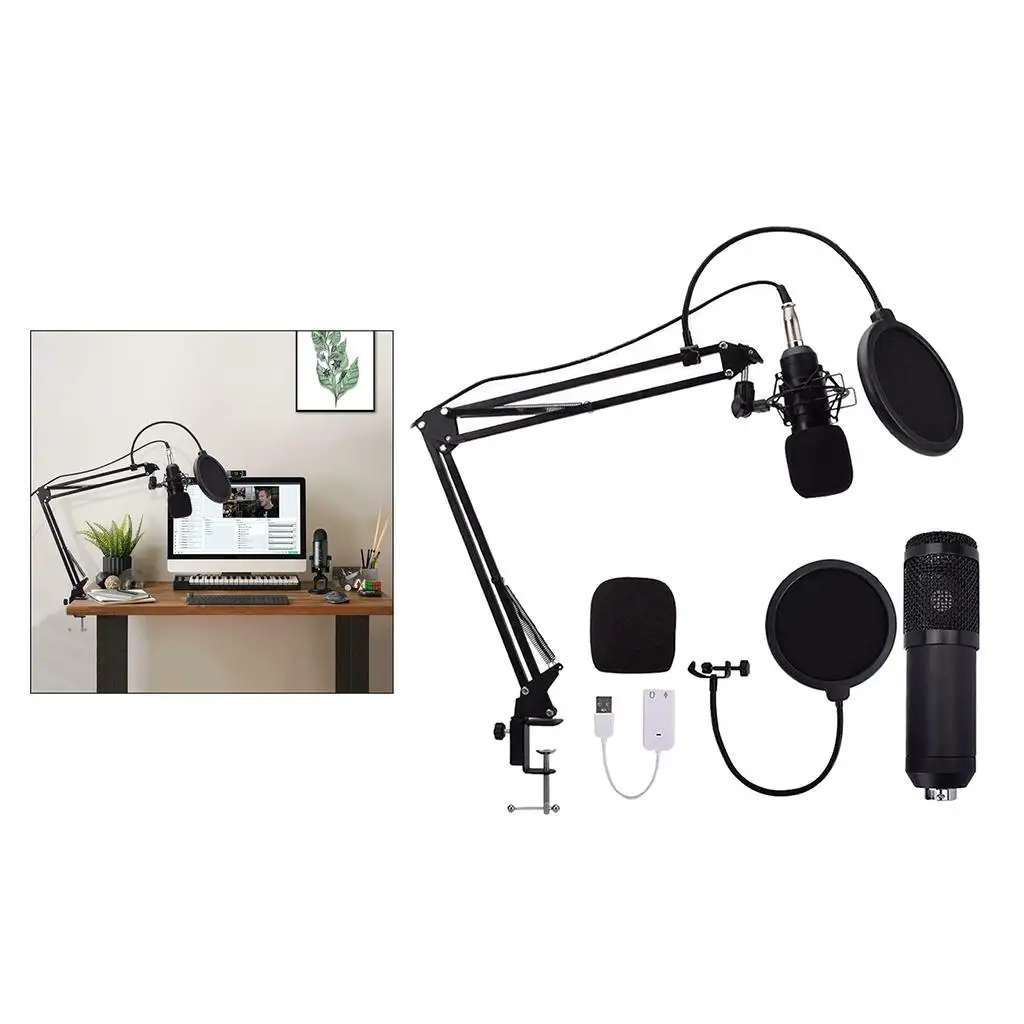 Blesiya Perfect Condenser Microphone Kit Professional Broadcasting Studio